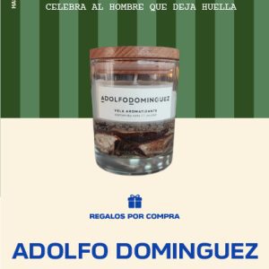 Por la compra de una fragancia en la marca Adolfo Dominguez, recibe gratis un Vela Aromatizada. Por la compra de una fragancia en la marca Adolfo Dominguez, recibe gratis un Vela Aromatizada.