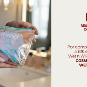 Por compras superiores a $20 en la marca Wet N Wild, recibe gratis una cosmetiquera.