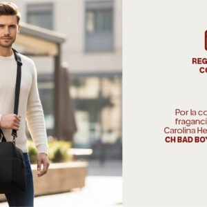 Por la compra de una fragancia en la marca Carolina Herrera, recibe gratis Bad Boy Weekend Bag.