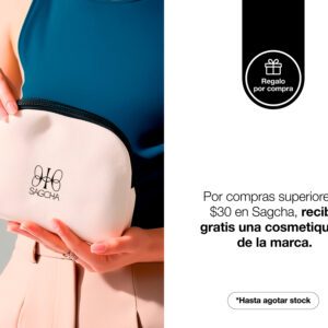 Por compras superiores a $30 en la marca Sagcha Beauty, recibe gratis una cosmetiquera.
