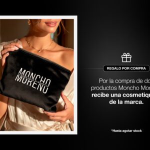 Por la compra de un producto en la marca Moncho Moreno, recibe gratis una cosmetiquera.