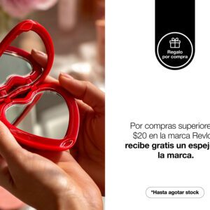 Por compras superiores a $20 en la marca Revlon, recibe gratis un espejo de cartera.