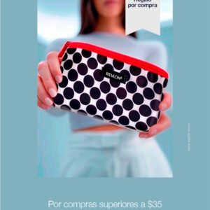 Por compras superiores a $35 en la marca Revlon, llévate una cosmetiquera.