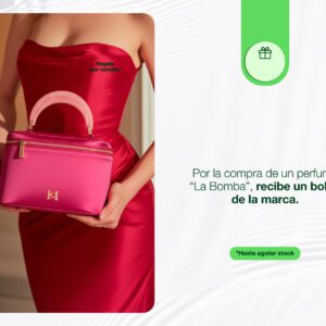 Por la compra de una fragancia la bomba en la marca Carolina Herrera, recibe gratis un Beauty Bag.