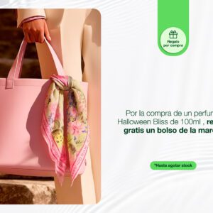 Por la compra de una fragancia en la marca Halloween, recibe gratis un Hwn Bliss Bolso + Pañuelo Gwp.