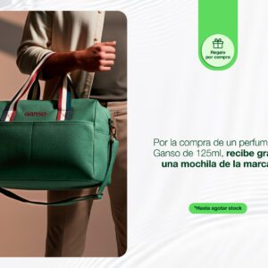 Por la compra de una fragancia de 125 ML en la marca Ganso, recibe gratis una mochila.