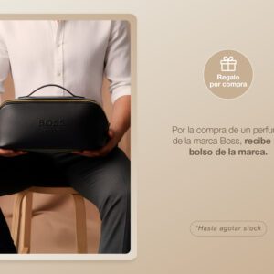 Por la compra de una fragancia en la marca Boss, recibe gratis un bolso.