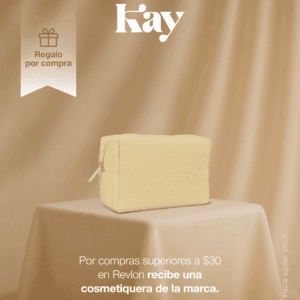 Por compras superiores a $30 en la marca Revlon, llévate una cosmetiquera.