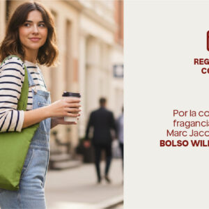 Por la compra de una fragancia en la marca Marc Jacobs, recibe gratis un bolso Wild Flores.