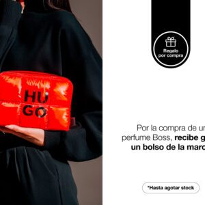 Por la compra de una fragancia en la marca Boss, recibe gratis un bolso.