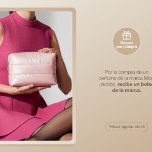 Por la compra de una fragancia en la marca Marc Jacobs, recibe gratis un bolso marc jacobs rosa. Por la compra de una fragancia en la marca Marc Jacobs, recibe gratis un bolso marc jacobs rosa.