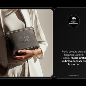 Por la compra de una fragancia en la marca Carolina Herrera, recibe gratis un neceser de la marca.