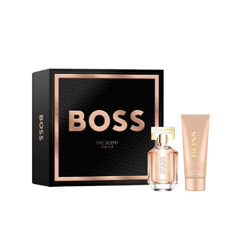 Estuche de Perfume Boss Scent for Her 50 ml + body lotion de dama disponible en Kay Cosmetics