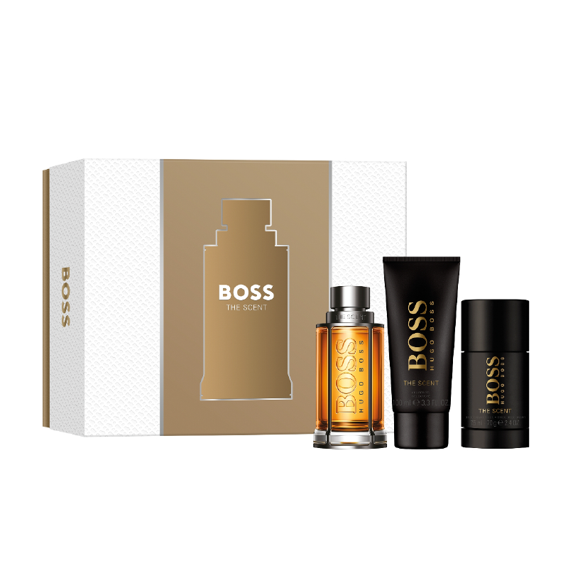 Estuche de Perfume Scent men edt 100ml +ds75ml+SG100ML de caballero disponible en Kay Cosmetics